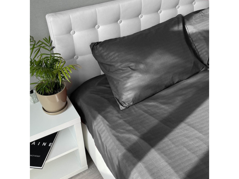 Комплект постільної білизни Fiber Grey Stripe Emily мікрофібра сірий полуторний