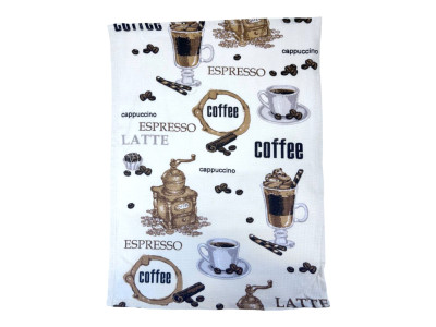 Рушник вафельний кухонний Coffee ТМ Emily біло-коричневий 46х60 см