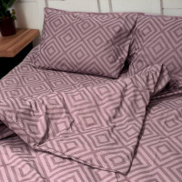 Комплект постільної білизни Rhomb Brown SoundSleep бязь полуторний
