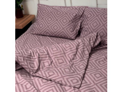 Комплект постільної білизни Rhomb Brown SoundSleep бязь полуторний