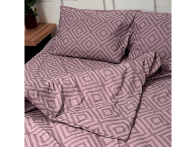 Комплект постільної білизни Rhomb Brown SoundSleep бязь полуторний