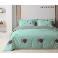 Комплект постільної білизни "ТЕП" Mint&Grey Hearts, 70x70 двоспальний