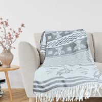 Плед бавовняний SoundSleep Angels сірий 140х200 см