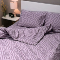 Комплект постільної білизни Rhomb Violet SoundSleep бязь полуторний