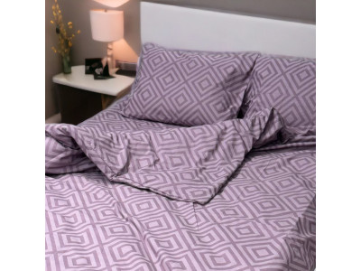 Комплект постільної білизни Rhomb Violet SoundSleep бязь полуторний