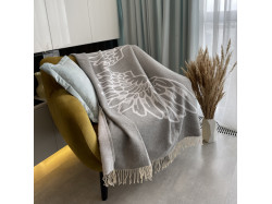 Плед бавовняний SoundSleep Wings сірий 140х200 см