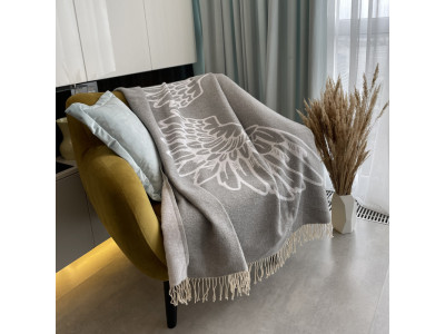 Плед бавовняний SoundSleep Wings сірий 140х200 см