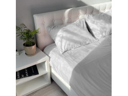 Комплект постільної білизни Fiber White Stripe Emily мікрофібра білий полуторний