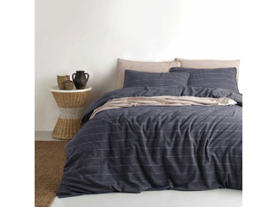 Комплект постільної білизни SoundSleep Stonewash AURA MAVI синій євро