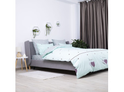 Комплект постільної білизни ТЕП "Happy Sleep" Mint&Grey Hearts, 50x70 полуторний