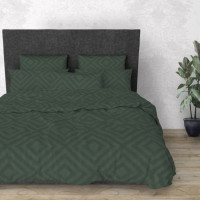 Комплект постільної білизни Rhomb Green SoundSleep бязь полуторний