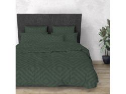 Комплект постільної білизни Rhomb Green SoundSleep бязь полуторний