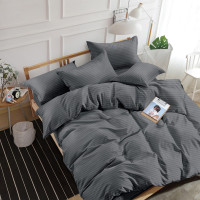 Комплект постільної білизни SoundSleep Stripe Dark Grey сатин-страйп темно-сірий євро