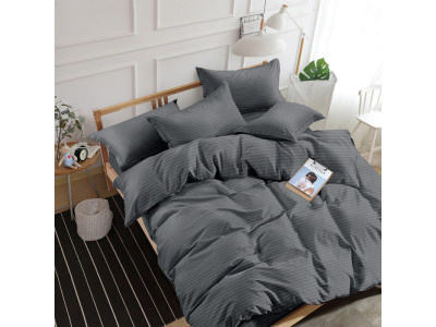 Комплект постільної білизни SoundSleep Stripe Dark Grey сатин-страйп темно-сірий євро