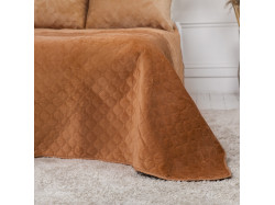 Покривало ТЕП "VELOUR" 240*260 см кавовий/ромб круглий