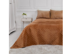 Покривало ТЕП "VELOUR" 240*260 см кавовий/ромб круглий