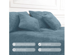 Покривало ТЕП "VELOUR" 220 * 240 см синій/ромб круглий