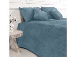 Покривало ТЕП "VELOUR" 220 * 240 см синій/ромб круглий