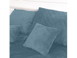 Покривало ТЕП "VELOUR" 220 * 240 см синій/ромб круглий