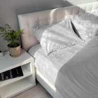 Комплект постільної білизни Fiber White Stripe Emily мікрофібра білий двоспальний