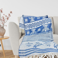 Плед бавовняний SoundSleep Angels синій 140х200 см