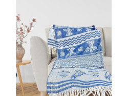 Плед бавовняний SoundSleep Angels синій 140х200 см