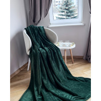 Плед велсофт Manner Dark Green ТМ Emily 300 г/м2 150х200 см
