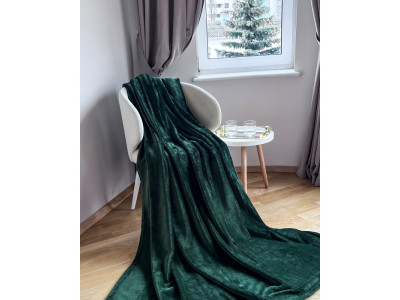 Плед велсофт Manner Dark Green ТМ Emily 300 г/м2 150х200 см