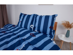 Комплект постільної білизни ТЕП "Soft dreams" Line Blue, 70x70 полуторний