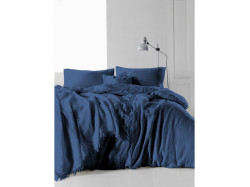 Комплект постільної білизни SoundSleep Muslin Dark Blue євро