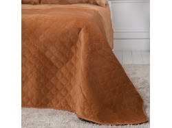 Покривало ТЕП "VELOUR" 180*240 см кавовий/ромб круглий