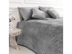 Покривало ТЕП "VELOUR" 180*240 см світло сірий/ромб круглий