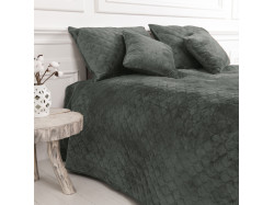 Покривало ТЕП "VELOUR" 220*240 см сірий/ромб круглий