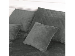 Покривало ТЕП "VELOUR" 220*240 см сірий/ромб круглий