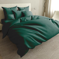 Комплект постільної білизни Manner dark green SoundSleep бязь євро