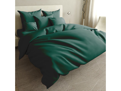 Комплект постільної білизни Manner dark green SoundSleep бязь євро