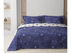 Комплект постільної білизни "ТЕП" NAVY BLUE LOVE, 70x70 двоспальний