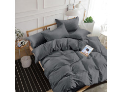 Комплект постільної білизни SoundSleep Stripe Dark Grey сатин-страйп темно-сірий сімейний