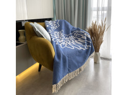 Плед бавовняний SoundSleep Wings синій 140х200 см