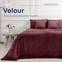 Покривало ТЕП "VELOUR" 180*240 см бордове/ромб круглий