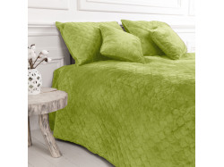 Покривало ТЕП "VELOUR" 220*240 см салатовий/ромб круглий