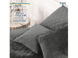 Покривало ТЕП "VELOUR" 150*210 см сіре/ромб круглий
