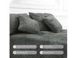 Покривало ТЕП "VELOUR" 240 * 260 см сірий/ромб круглий