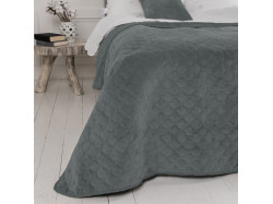 Покривало ТЕП "VELOUR" 150*210 см сіре/ромб круглий