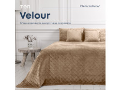 Покривало ТЕП "VELOUR" 220 * 240 см капучино/ромб круглий
