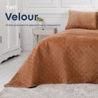 Покривало ТЕП "VELOUR" 180*240 см Кофейний/Ромб прямий