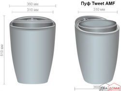 Пуф Tweet сірий AMF
